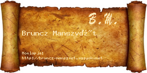Bruncz Manszvét névjegykártya